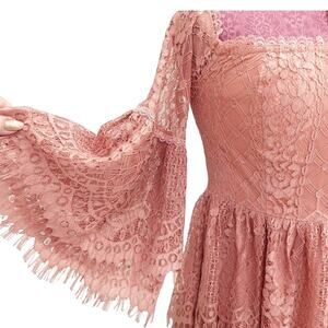 Elegant Lace Pink Dress